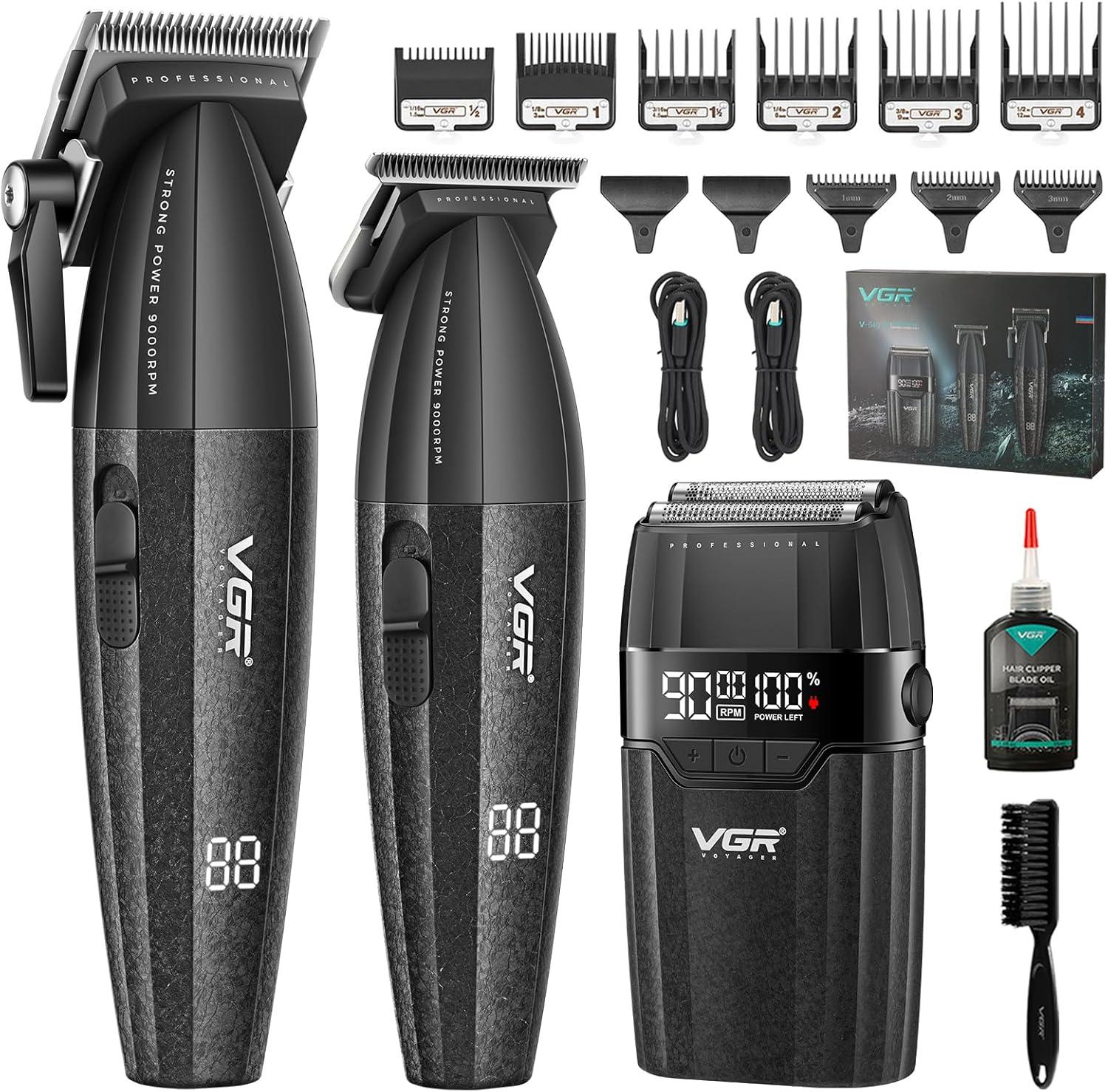طقم ماكينة قص الشعر والحلاقة المحترفة 3 في 1 VGR V-640S3 بسرعة 9000 دورة — product image 1 of 5, Marshan Store